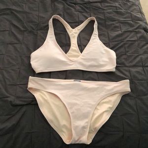 Light pink Aerie bathing suit top & bottom